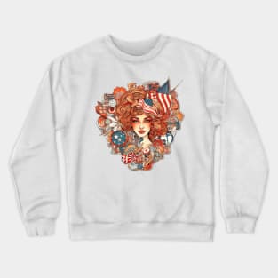 American Beauty - Patriotic Woman Design Crewneck Sweatshirt
